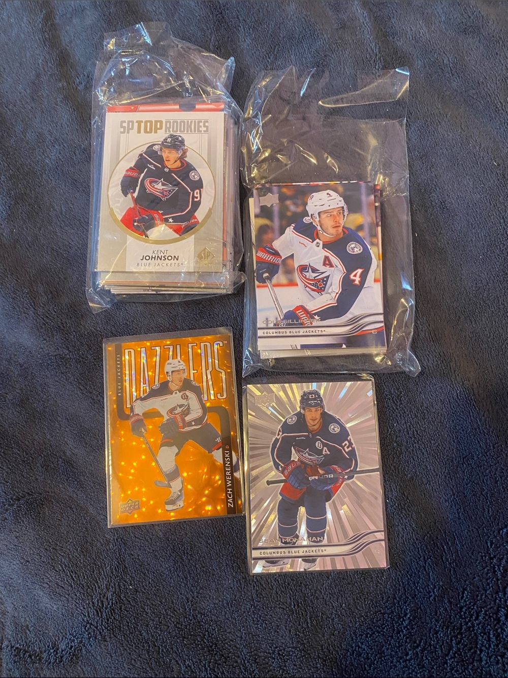 NHL upper deck Columbus Blue Jackets card lot